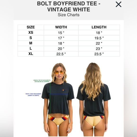 NWOT Aviator Nation Boyfriend Tee - Vintage White - Picture 9 of 10